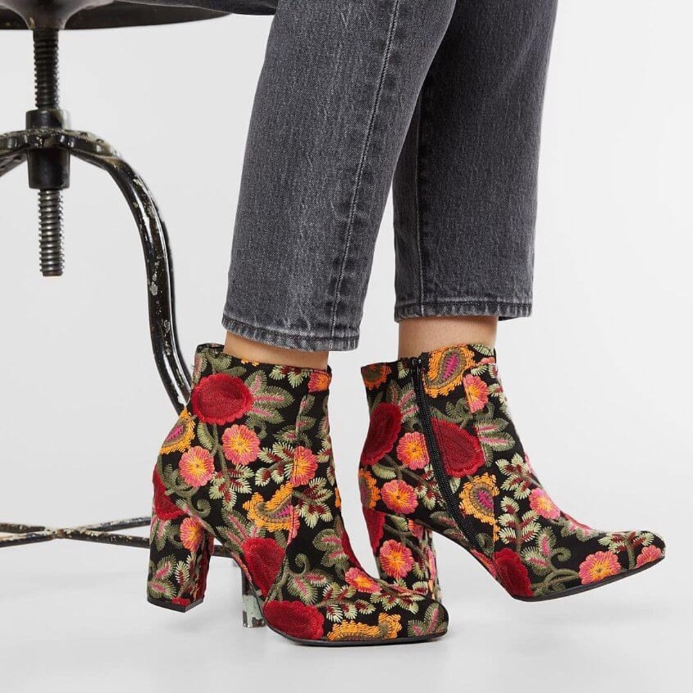 MIA Floral Embroidered “Vail Rosebud” Ankle Boot